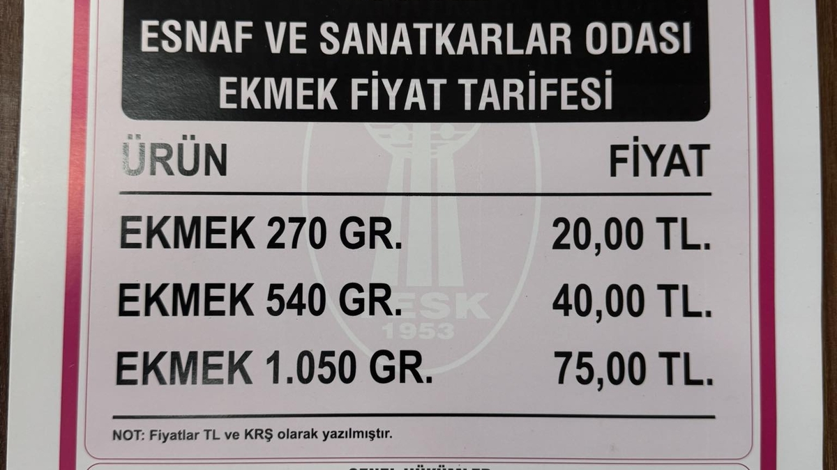 Sakarya'da ekmek 20 lira oldu; yeni tarife o tarihte yürürlükte