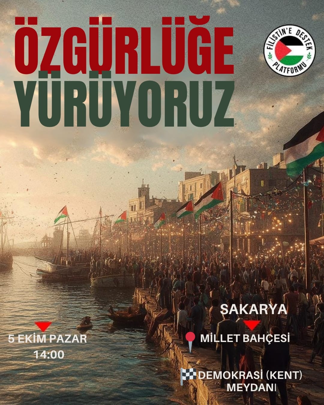 Sakarya'da Gazze'ye destek yürüyüşü düzenlenecek