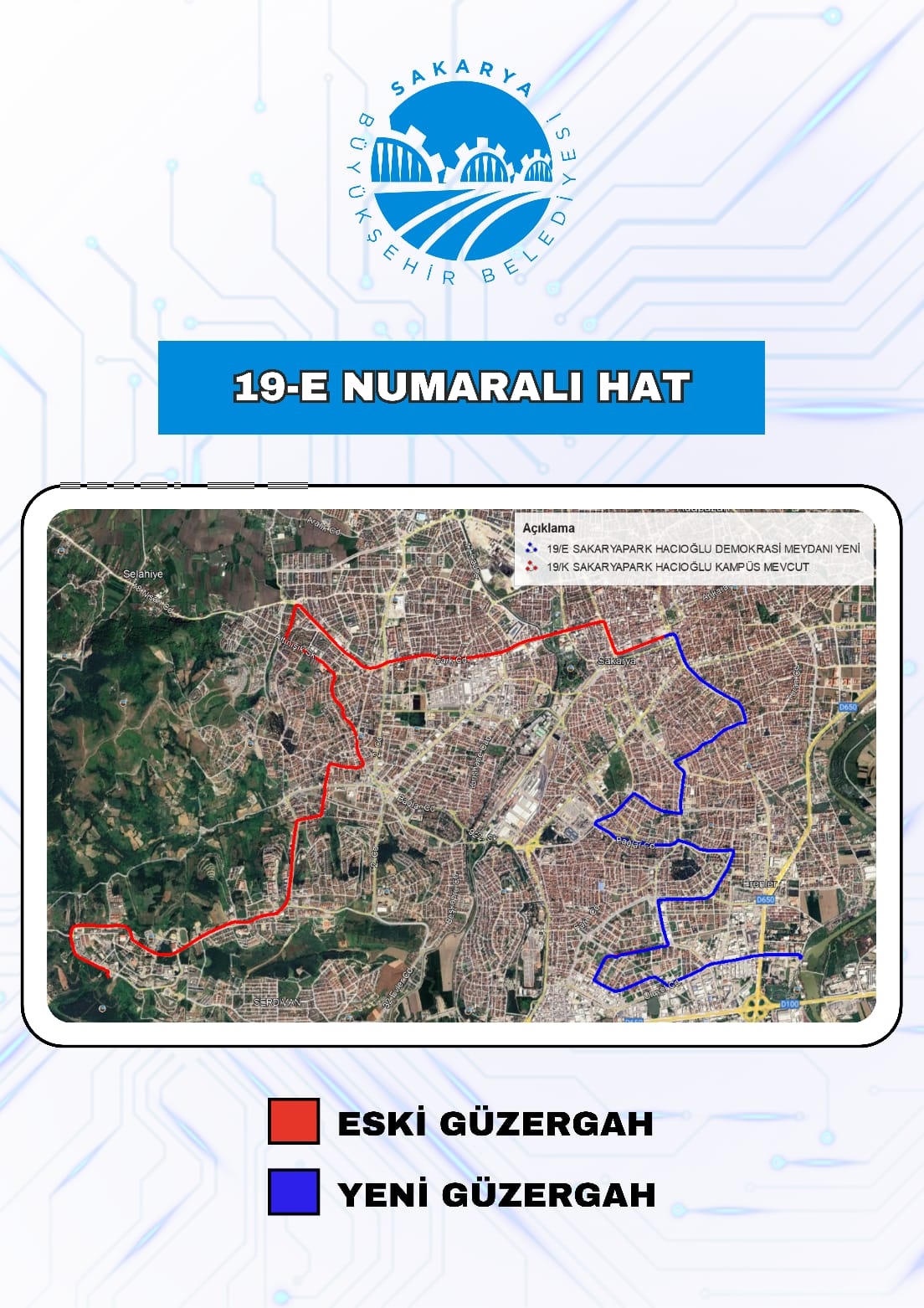 Sakarya'da toplu ulaşımda 17 ve 19 numaralı hatlar değişti