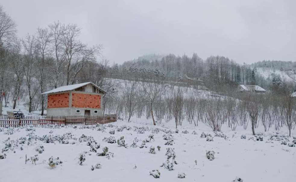 Sakarya'nın yüksek kesimlerine kar yağdı