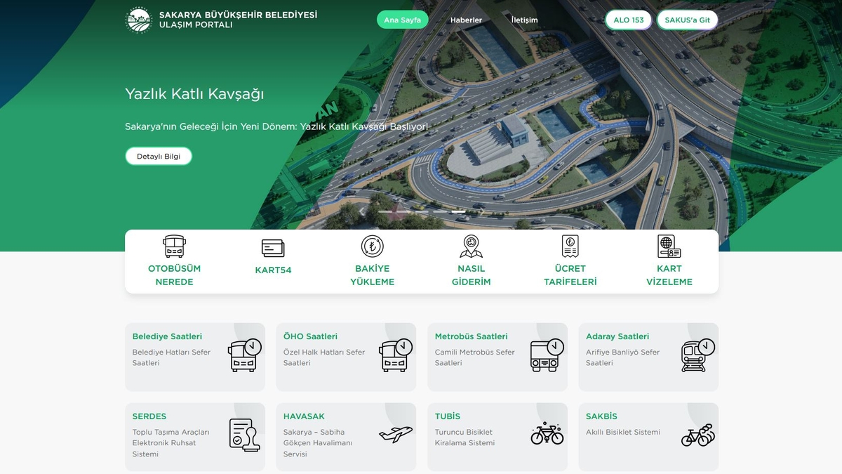 Sakarya ulaşım portalı devrede