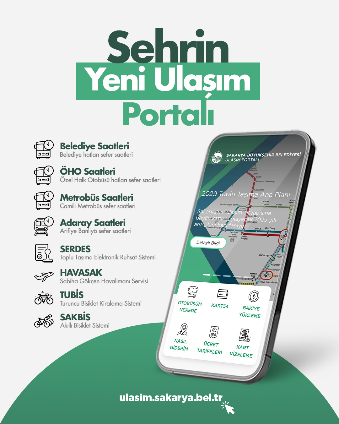 Sakarya ulaşım portalı devrede
