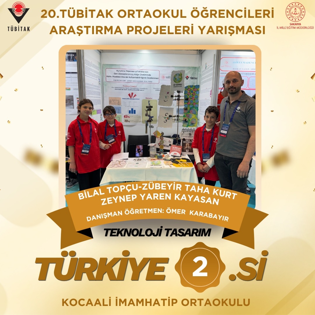 Sakarya’dan TÜBİTAK Türkiye Finallerinde gururlandıran başarı