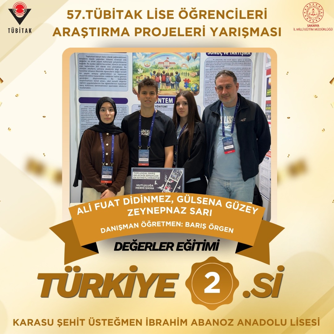 Sakarya’dan TÜBİTAK Türkiye Finallerinde gururlandıran başarı