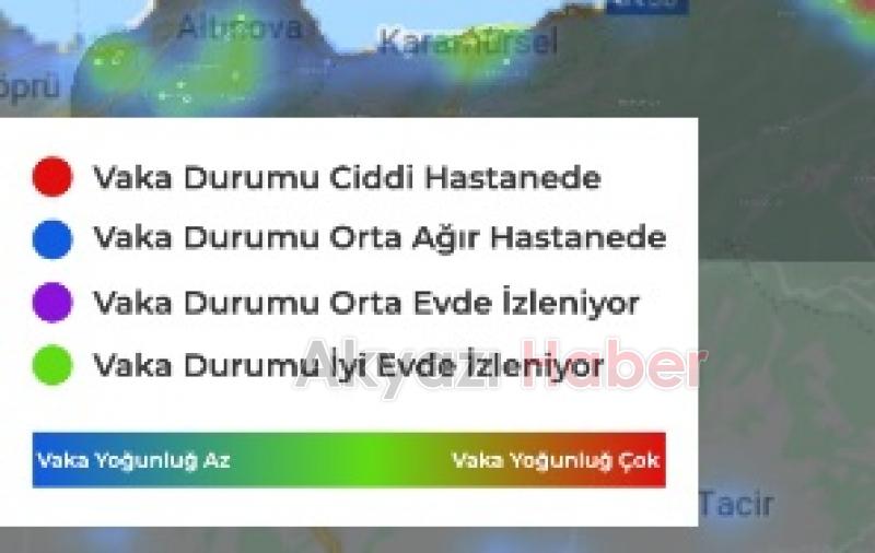 Sakaryanın ilçe ilçe koronavirüs haritası