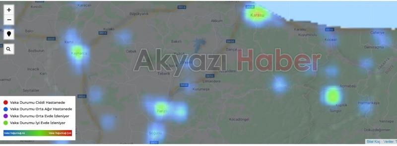 Sakaryanın ilçe ilçe koronavirüs haritası