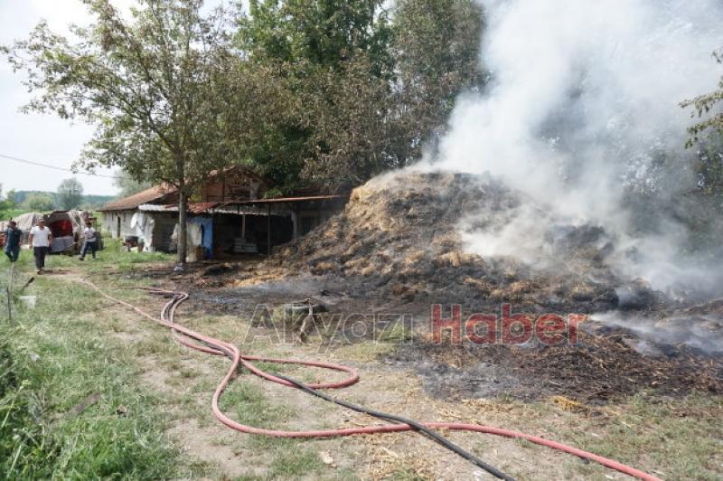 Samanlıkta yangın Ahıra sıçramadan söndürüldü