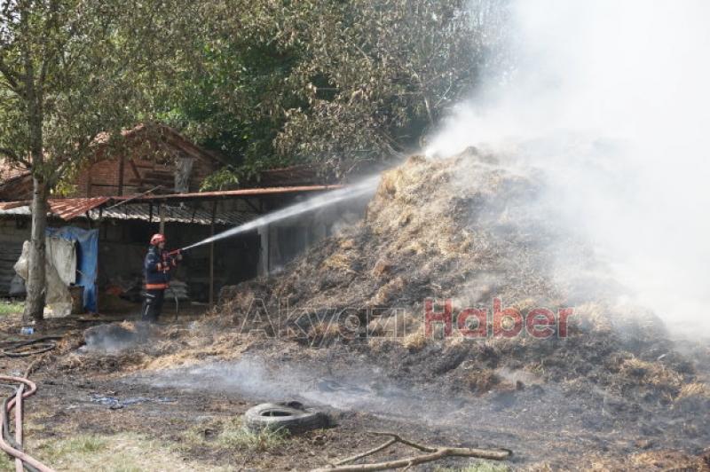 Samanlıkta yangın Ahıra sıçramadan söndürüldü