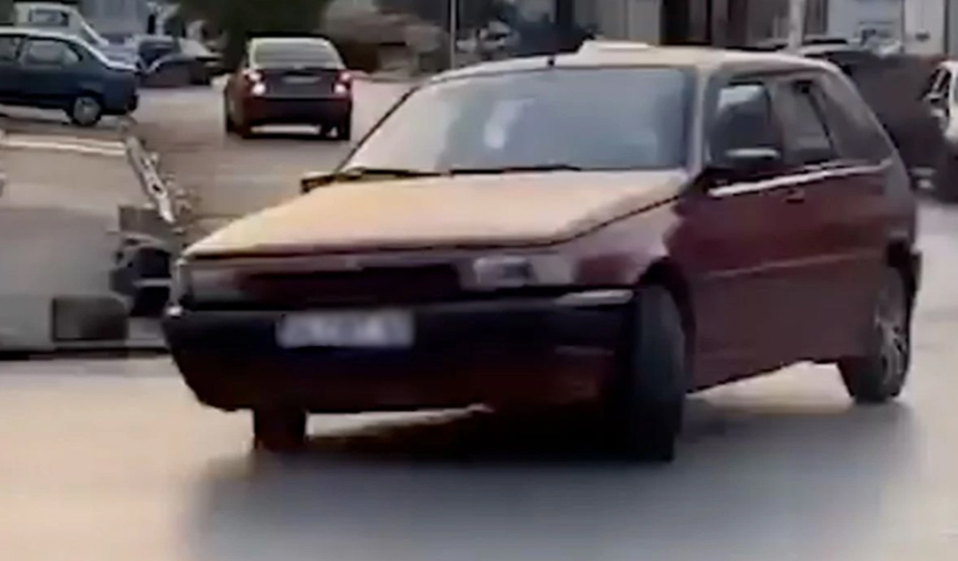 Sanayide drift atan o sürücü yakalandı
