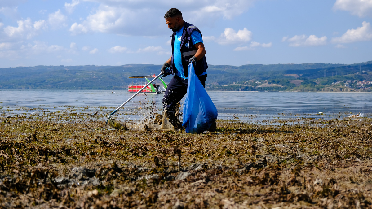 Sapanca Gölü çevresinden 2 ton çöp toplandı