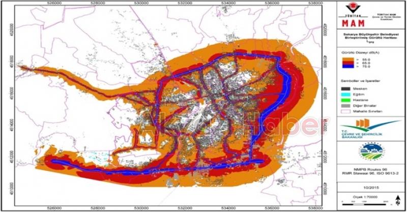 Şehrin gürültü haritası çıkarıldı