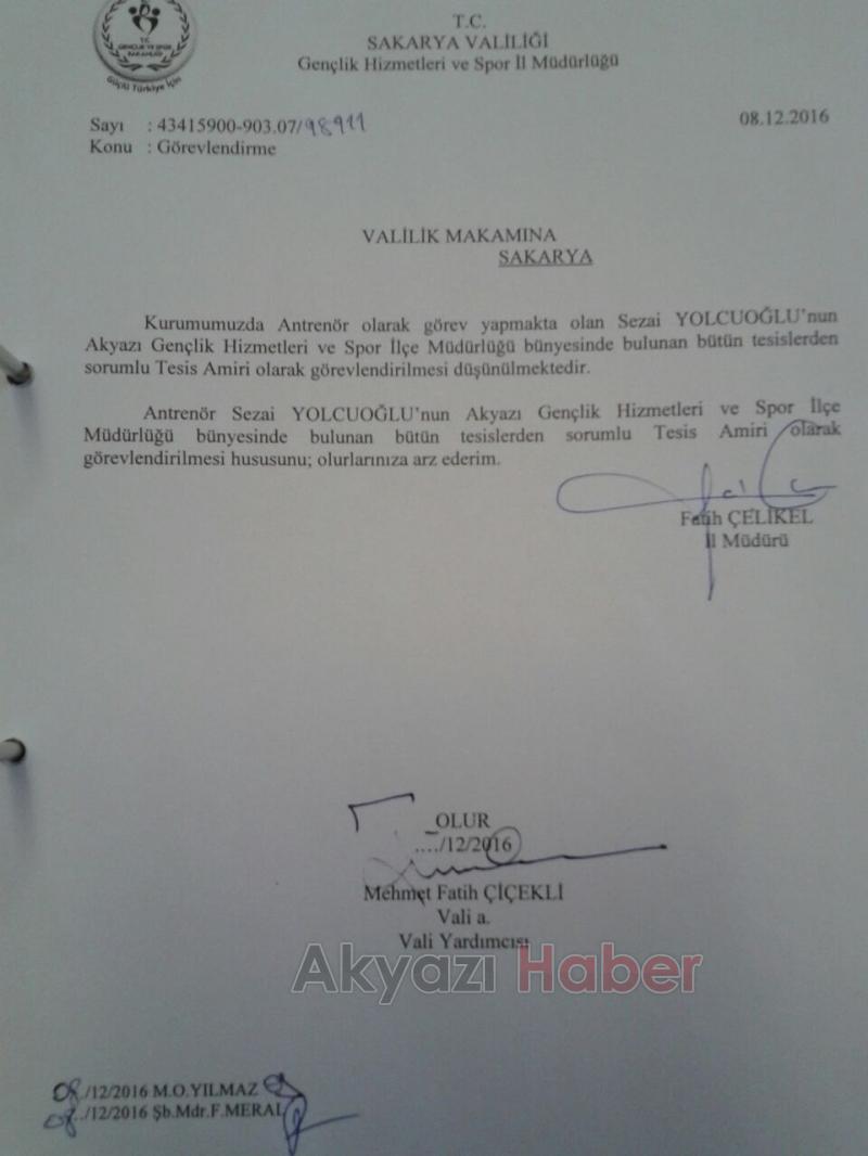 Sezai Yolcuoğluna Önemli Görev