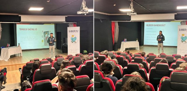 Siber polisten öğrencilere bilgilendirme