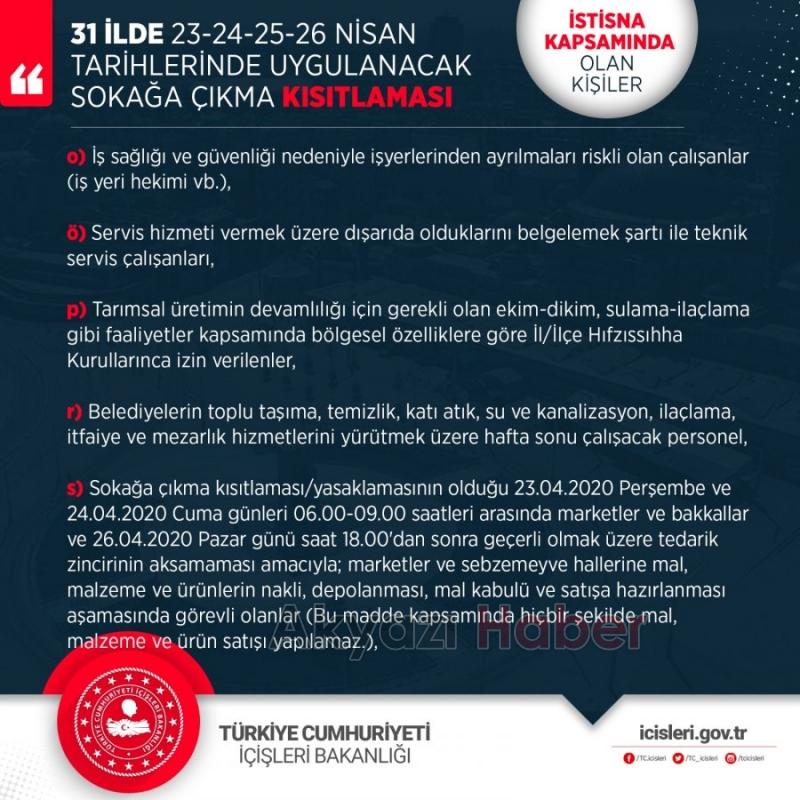 Sokağa çıkma yasağı öncesi bakkal ve marketlere düzenleme