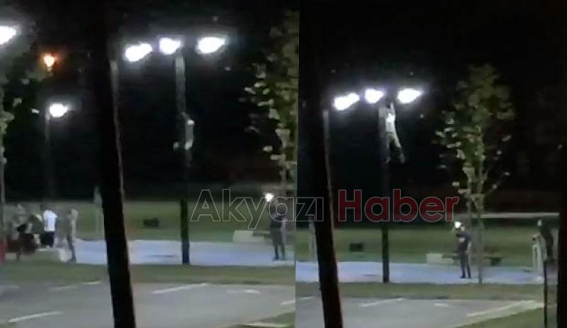 Sosyal Gelişim Merkezinde Aydınlatma direklerine böyle zarar verdiler