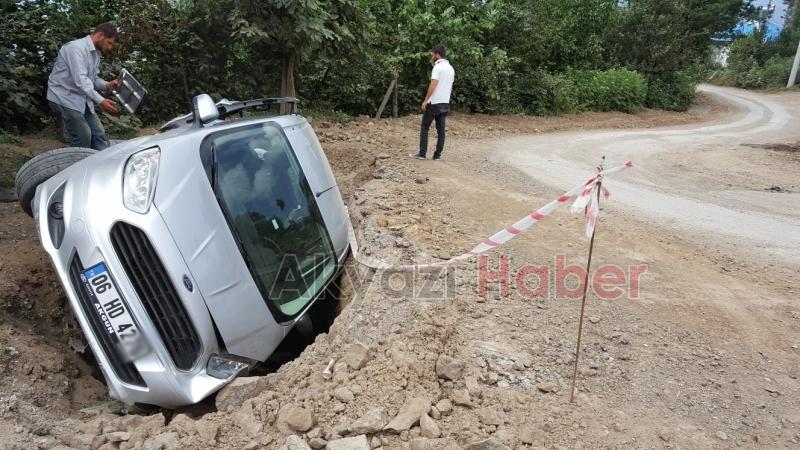 Su hattı için kazılan çukura düştü