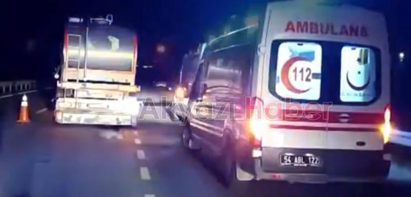 Tanker otomobili biçti: 3 yaralı