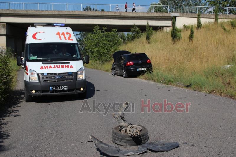 Tem Otoyolu Yan Yolunda Trafik Kazası