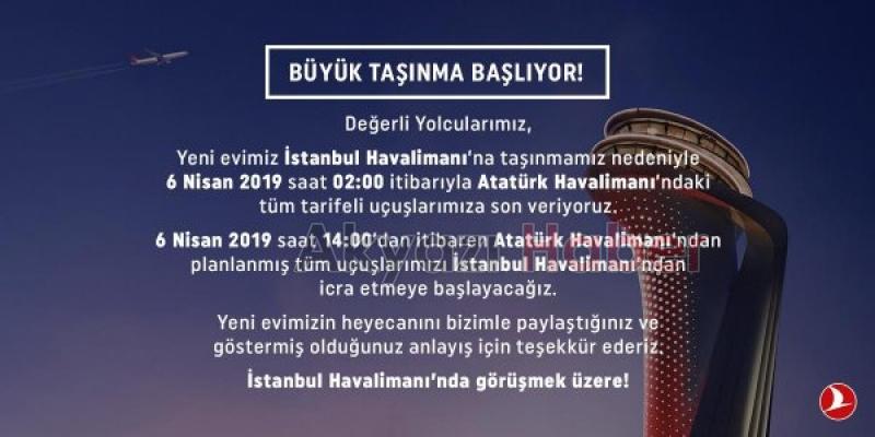 THY yolcuları uyardı Büyük taşınma 6 Nisan da