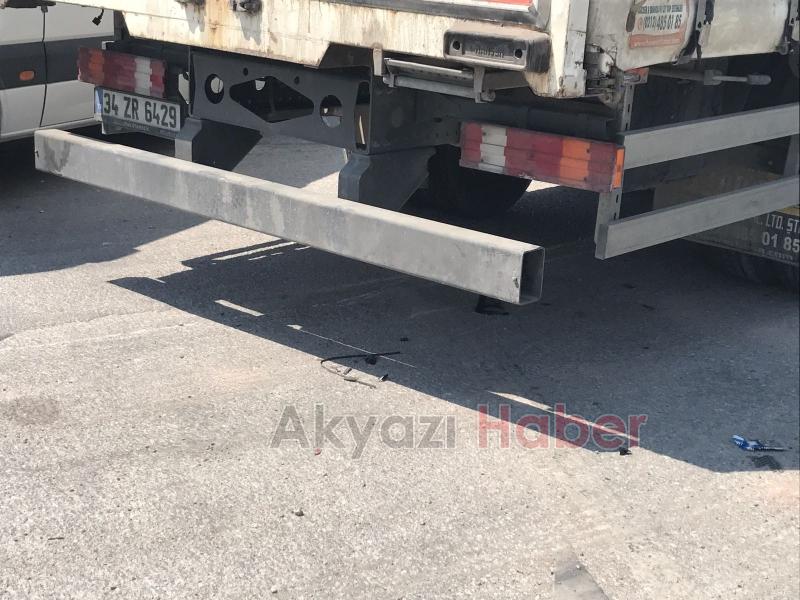 Tır Motosikleti Altına Aldı 1 yaralı