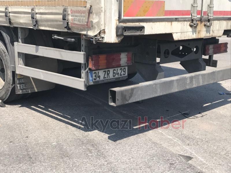 Tır Motosikleti Altına Aldı 1 yaralı