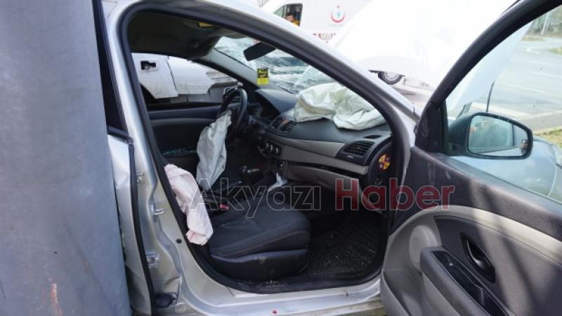 Tırın biçtiği otomobilde Mucize kurtuluş