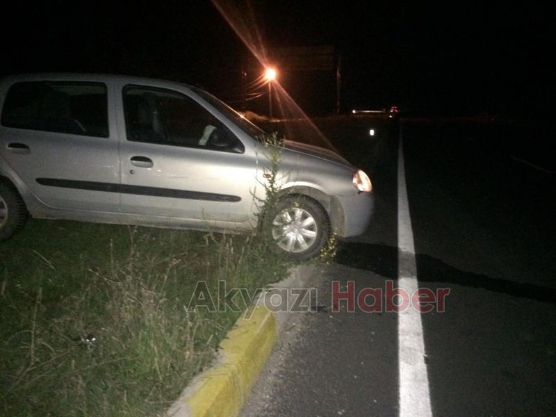 Trafik Kazası Otomobil Yoldan Çıktı