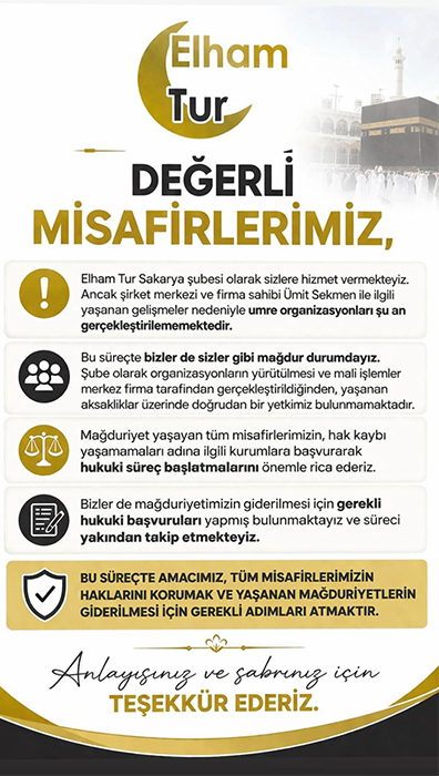 Umre hayalleri yarım kaldı, firma mağdur etti iddiası