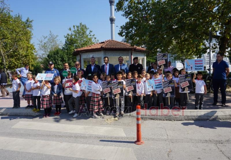 Yaya öncelikli trafik eylemi Akyazı da gerçekleştirildi