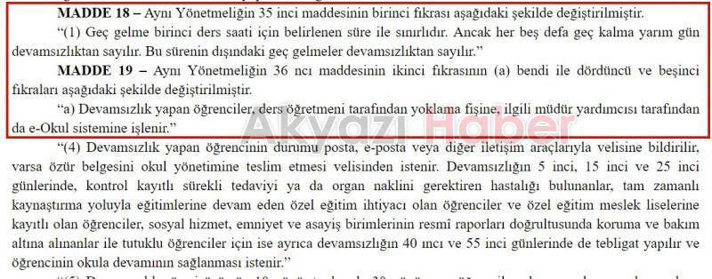 Yeni Eğitim Döneminde Devamsızlık Kuralı Değişti