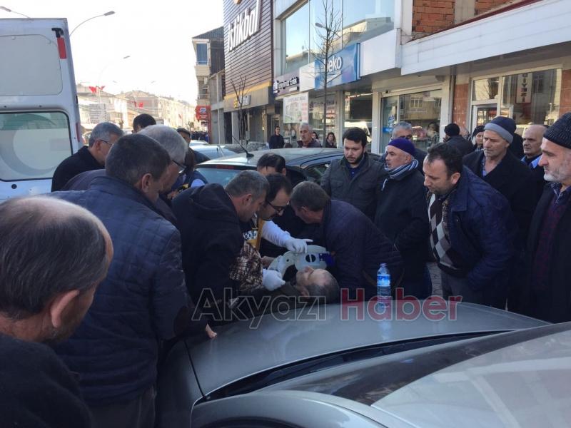  Yere Düşen Motosiklet Sürücüsü Hastaneye Kaldırıldı