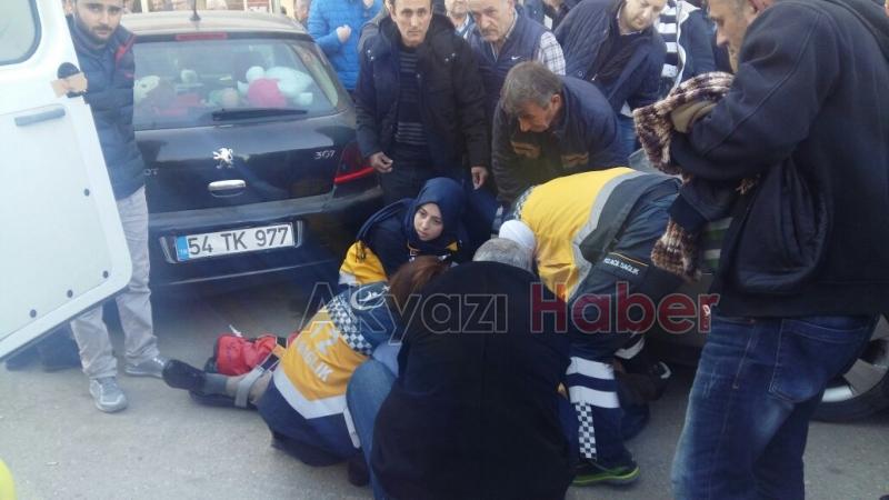  Yere Düşen Motosiklet Sürücüsü Hastaneye Kaldırıldı