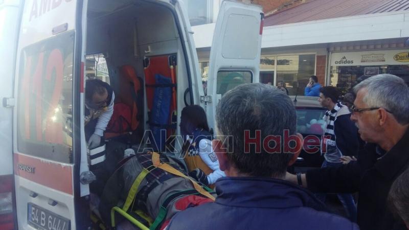  Yere Düşen Motosiklet Sürücüsü Hastaneye Kaldırıldı