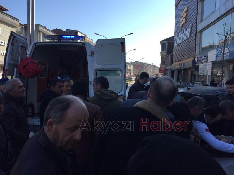  Yere Düşen Motosiklet Sürücüsü Hastaneye Kaldırıldı