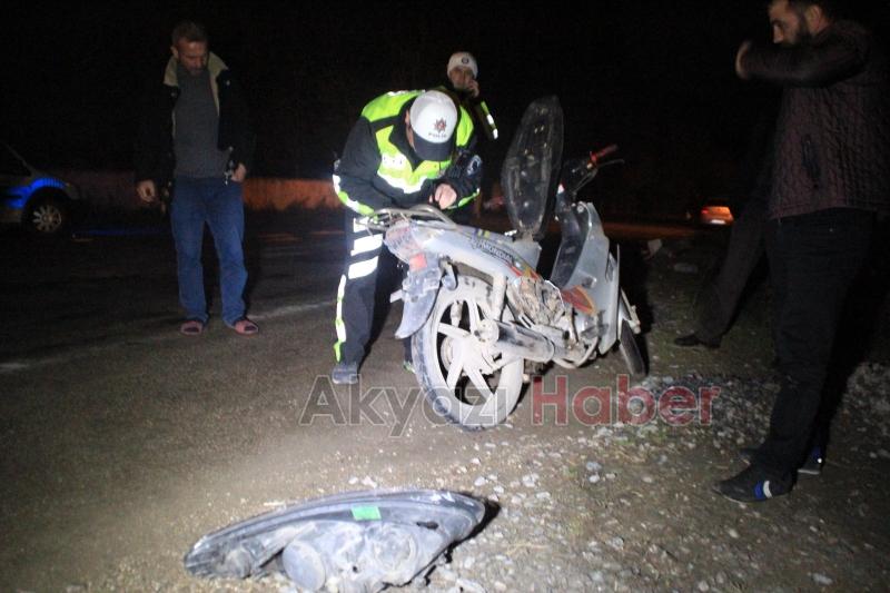 Yuvalak Yolunda Motosiklet Otomobile Çarptı