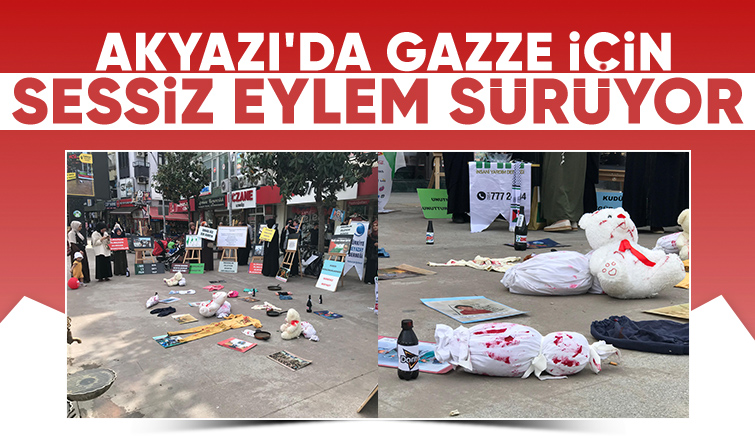 Gazze için Akyazıda sessiz eylem nöbeti sürüyor