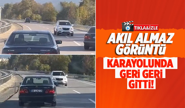 Geri geri giden otomobili gören şaştı kaldı