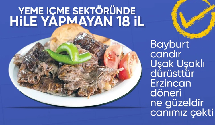 Gıdada hileli ürün tespit edilmeyen 18 şehir