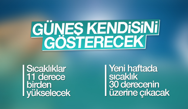 Güneşli günler geliyor, sıcaklıklar 30 derecenin üzerine çıkacak