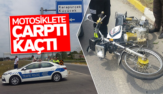 HAFİF TİCARİ ARAÇ MOTOSİKLETE VURDU KAÇTI