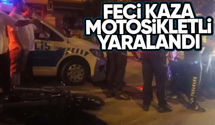 Hafif ticari araç motosikletle çarpıştı
