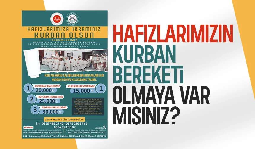 Hafızlarımızın kurban bereketi olmaya var mısınız?