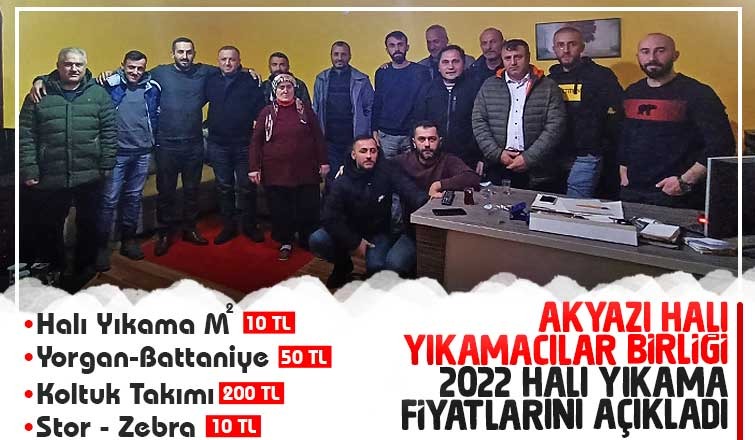 Halı Yıkamacılar Birliği Fiyatları açıkladı