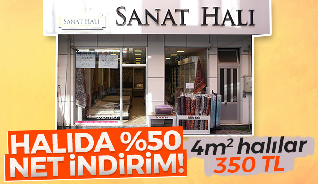 Halıda Yüzde 50 Net İndirim 