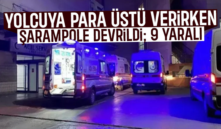 Halk otobüsü devrildi: 9 yaralı