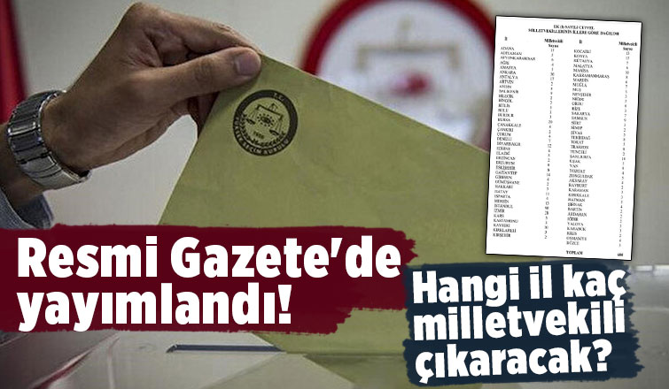 Hangi il kaç milletvekili çıkaracak 
