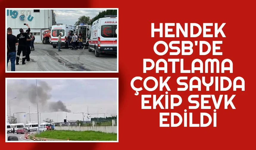 Hendek 2. OSB'de fabrikada patlama: 1'i ağır 8 yaralı