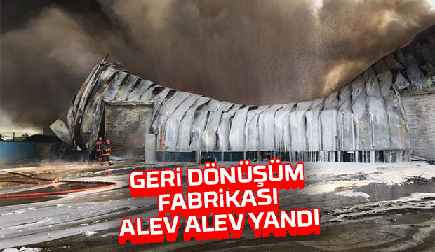 Hendek'te fabrika alev alev yandı