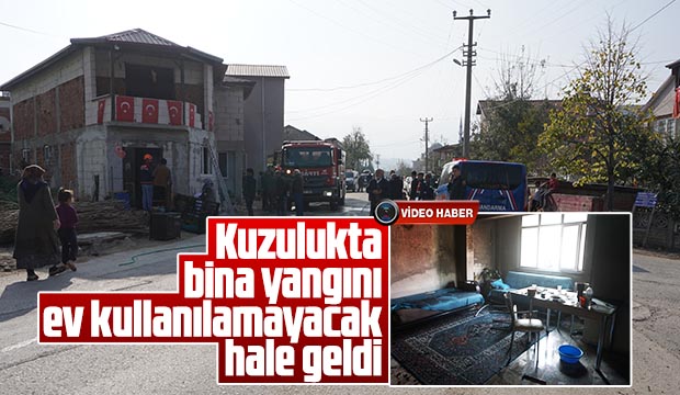 İki Katlı Evde Yangın Çıktı
