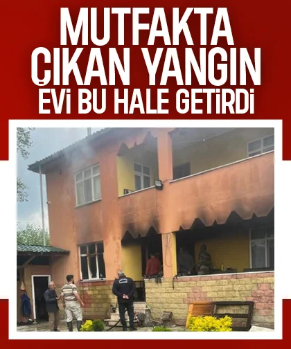 İki katlı evde yangın paniği